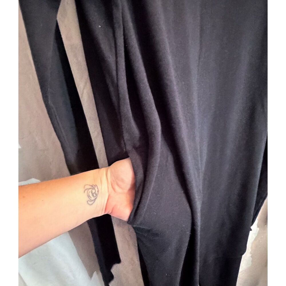 Noctex Black Midi Dress- Long Sleeve w/ Thumb Holes & POCKETS